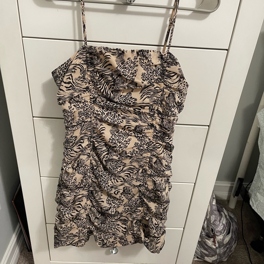 J.O.A Animal Print Bodycon Dress